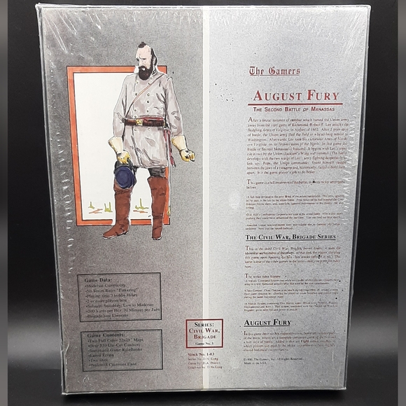 The Gamers August Fury The Second Battle of Manassas Game Sealed New Old Stock - Picture 5 of 8